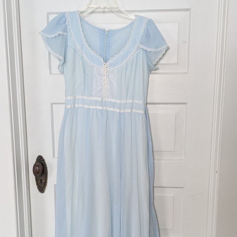 Powder Blue 70s Jessica's Gunne Sax Dress Vintage